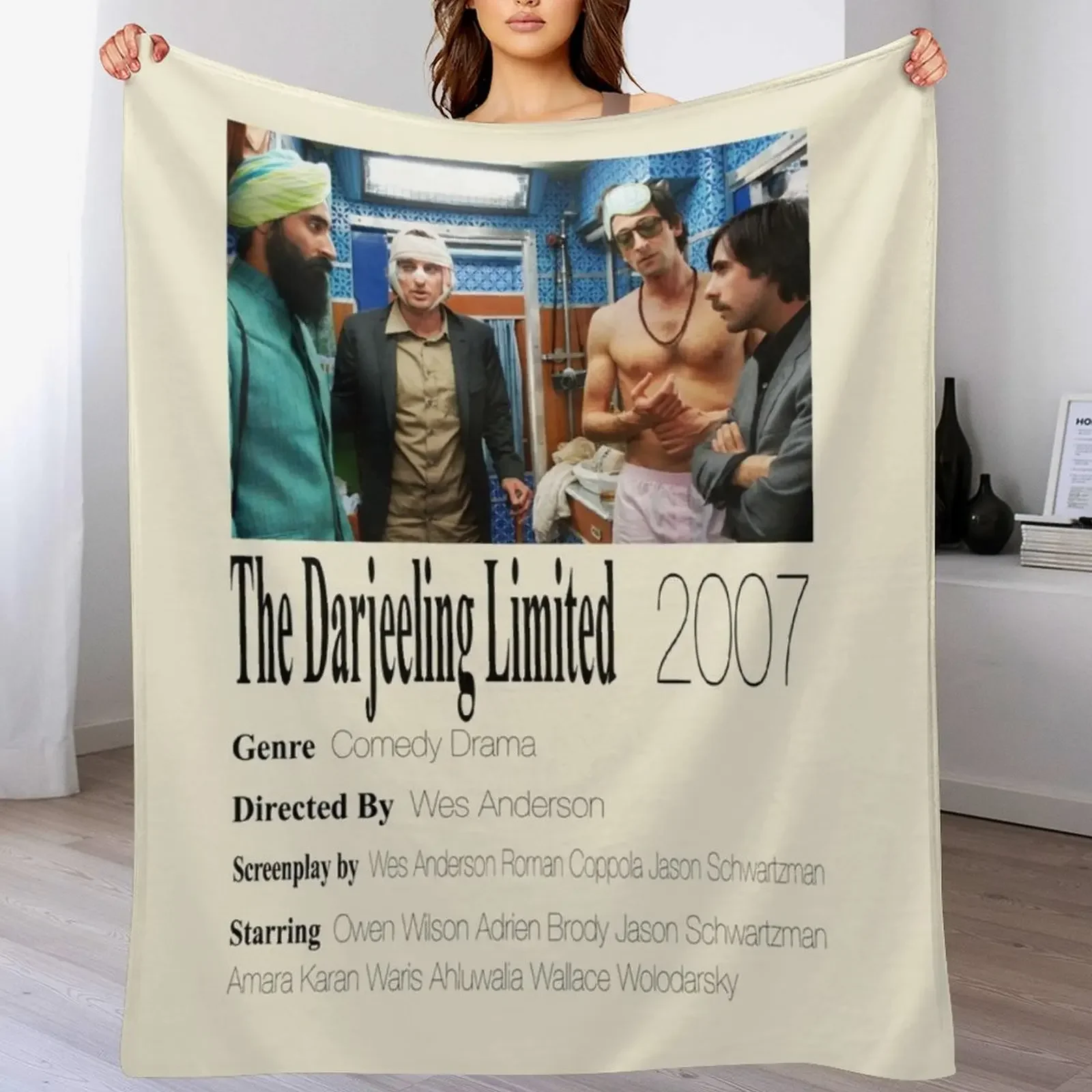 The Darjeeling Limited Poster Throw Blanket Sofa Throw bed plaid Furrys Blankets