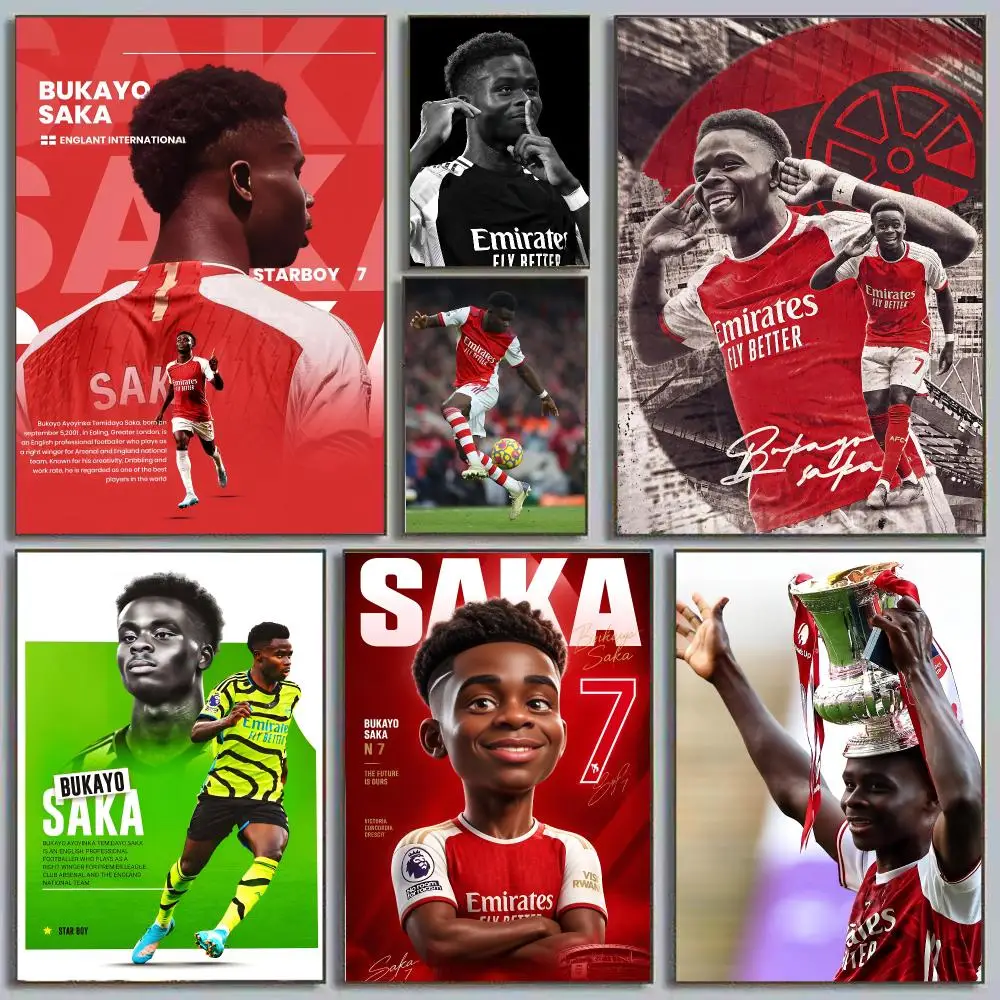 Bukayo Saka Starboy Arsenal Winger England Talent Painting Calligraphy Eco-friendly wall decor Vintage Office frameless