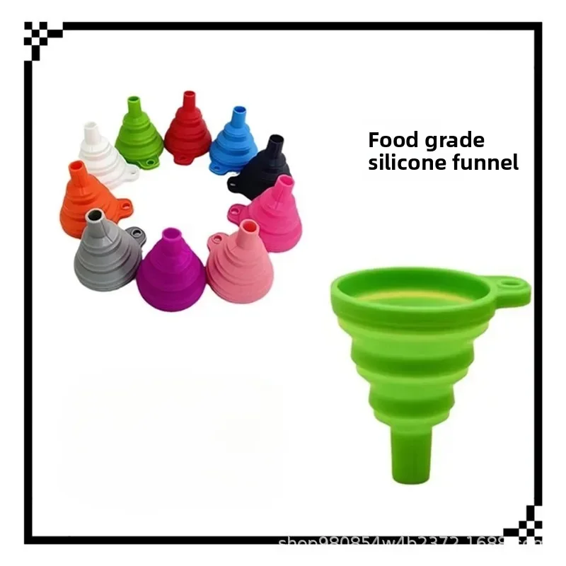 Silicone Collapsible Funnel Food Grade Large Wide Mouth Foldable Funnel for Kitchen Oil Water Wine Transfer Portable Space-Savin