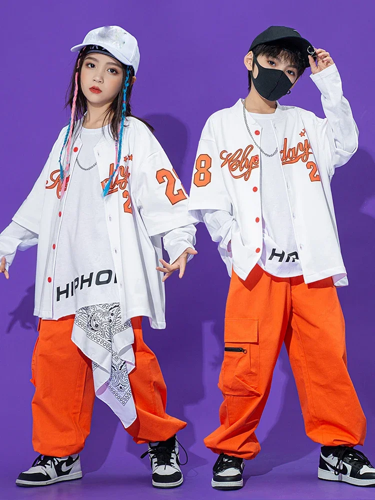 Calças Loose Cargo para Meninas e Meninos, Roupas Kpop, Jazz Performance, Salão de Baile, Hip Hop, Dança, Roupas Rave, Performance