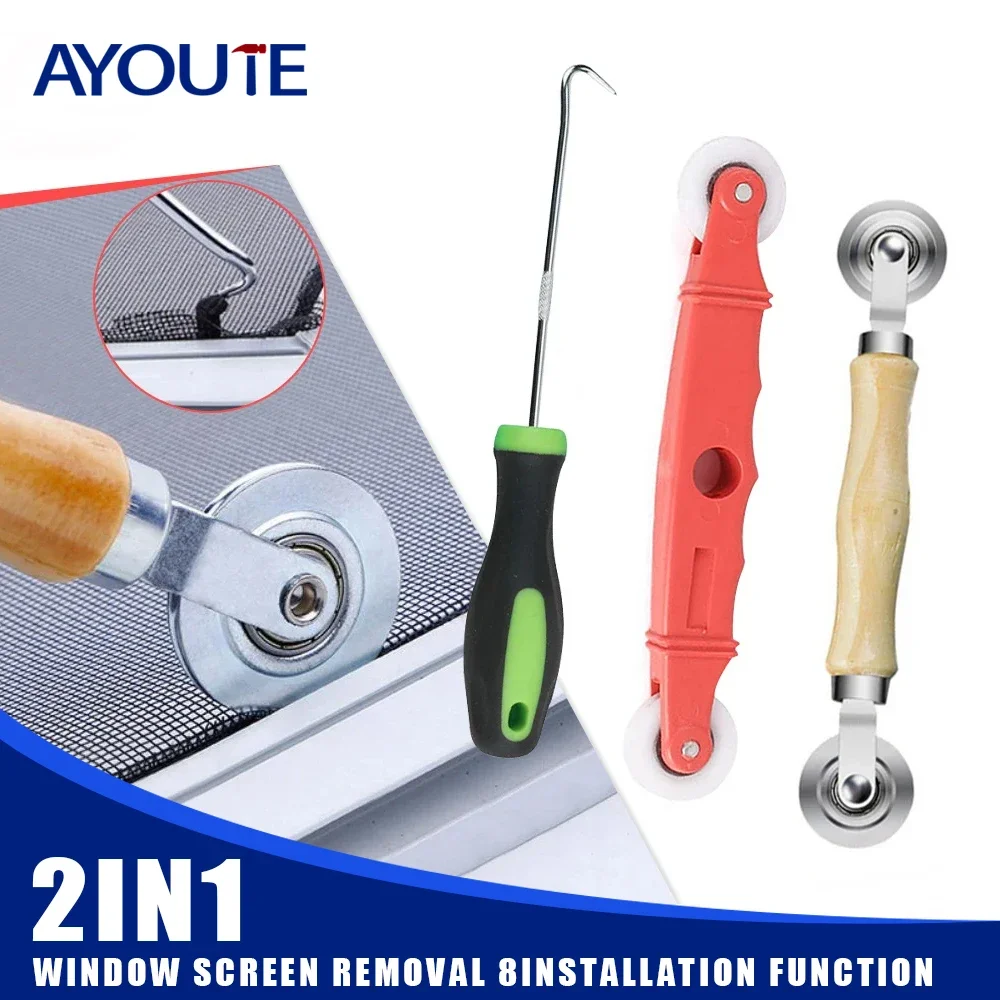 

Window Screen Repair Kit Mesh Screen Spline Roller Repair Tools Kit, Installation Easily Crank Spline Durable Roller Hand Tools