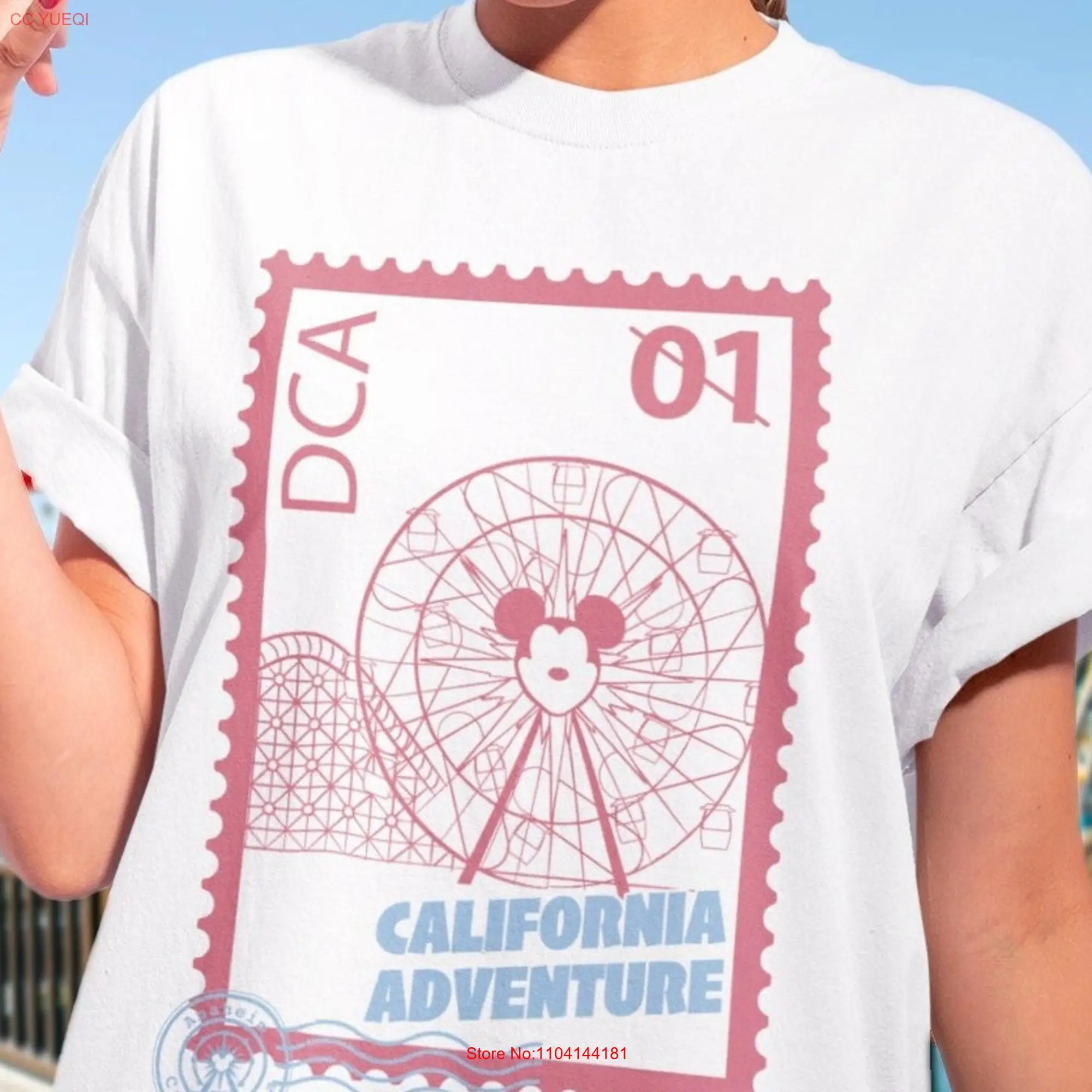 California Adventure Stamps T Shirt long or short sleeves