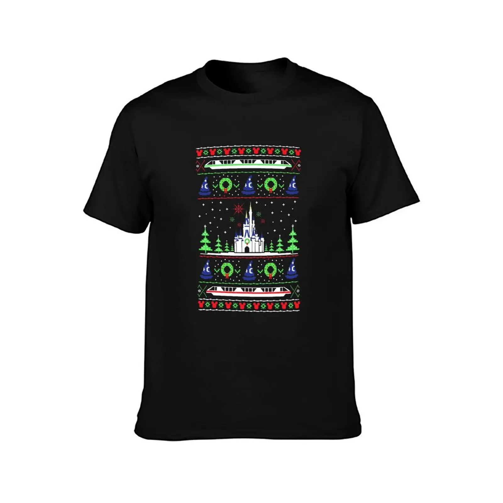 Magical Castle Ugly Christmas T-Shirt Anti-Fade Casual Tee Shirt T-Shirt