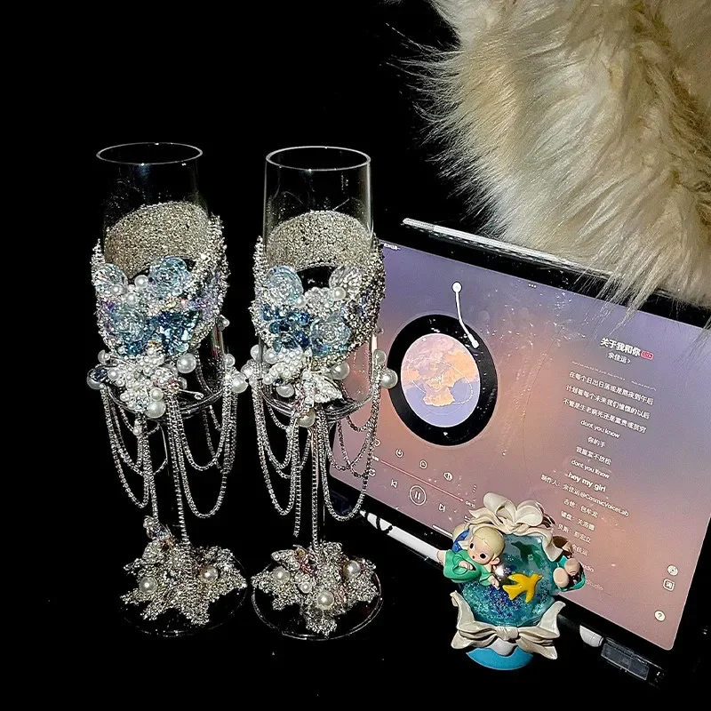 Wedding Toast Cup DIY Material Pack Premium Wedding Goblet Engagement Cup A Pair of Wedding Women's Day Gifts