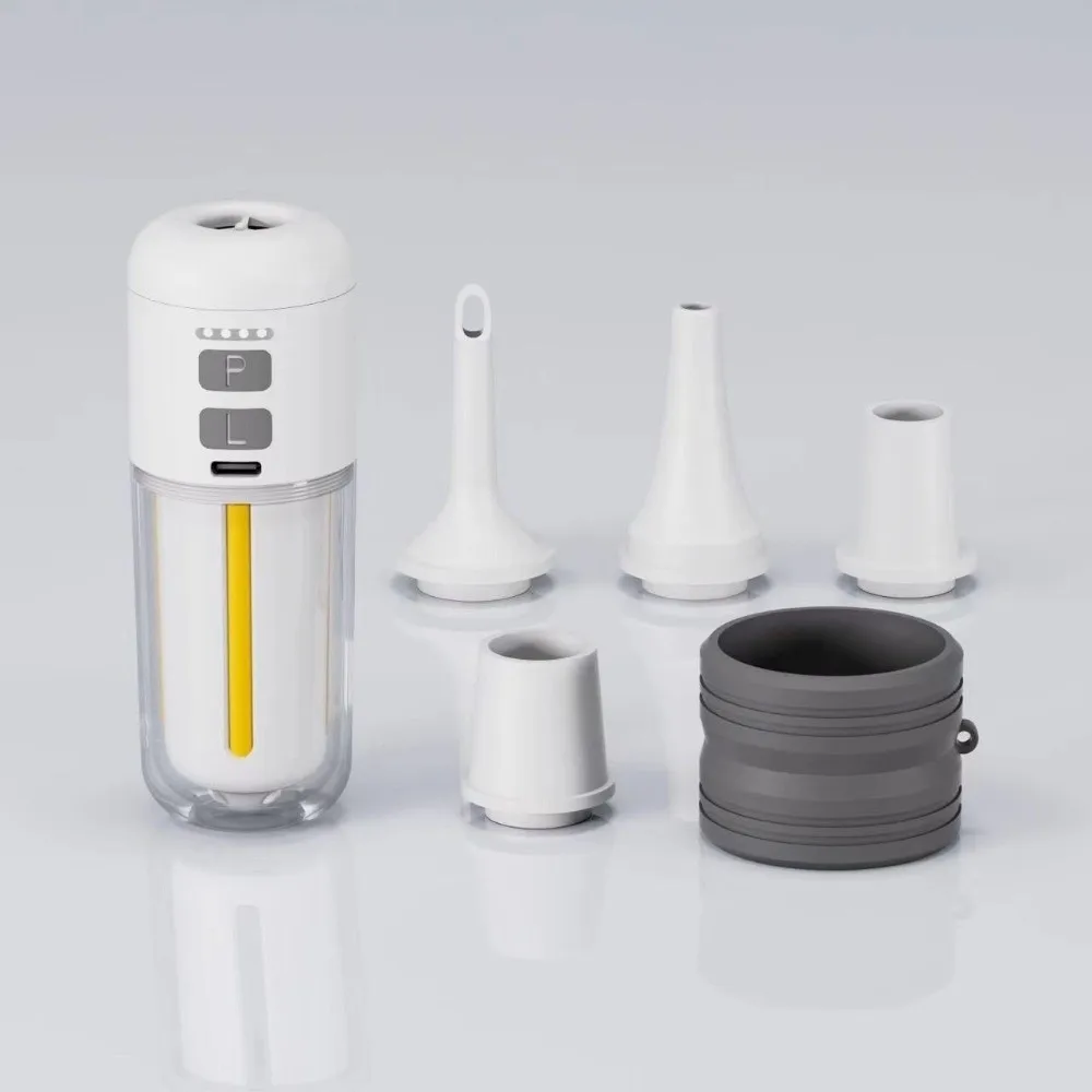 Wireless Electric Air Pump Multifunctional With LED Light Portable Air Pump 3 Nozzles Lightweight Rechargeable Air Pump