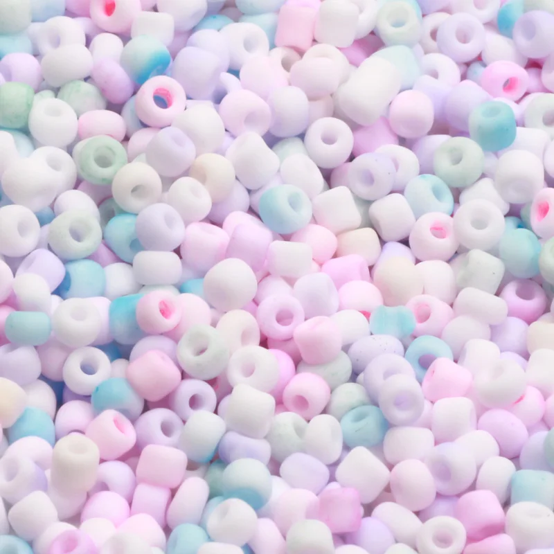 500/200pcs 3/4mm Matte Macaroon Color Czech Glass Beads Frosted Uniform Round Spacer Seed Beads for DIY Jewelry Making Bracelet