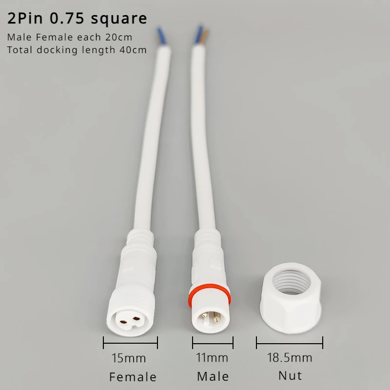 Male Female Docking Connector Outdoor Waterproof IP67 2 3 4Pin Aviation Plug Socket for Automotive Industrial LED Power Cord