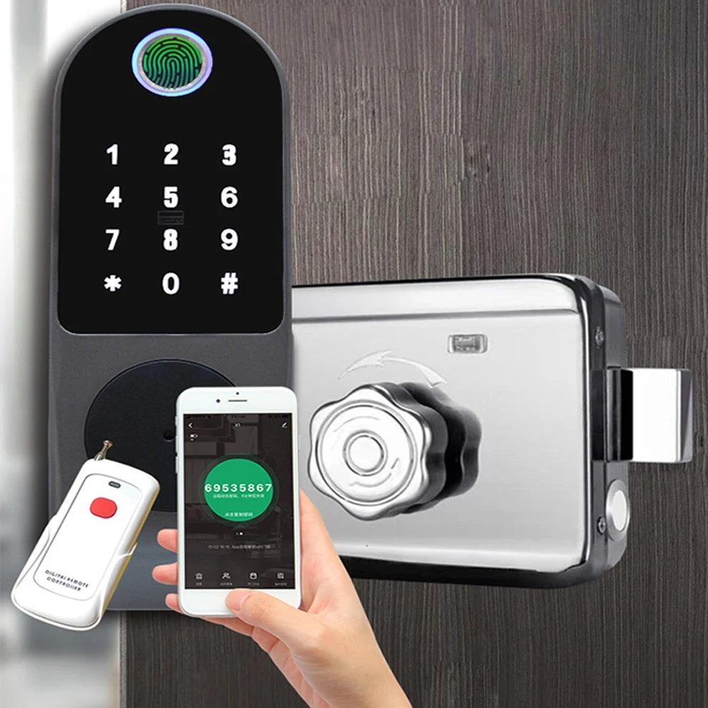 

Waterproof outdoor iron door, fingerprint lock, all locked, Tuya smart door lock, apartment password, cow head lock