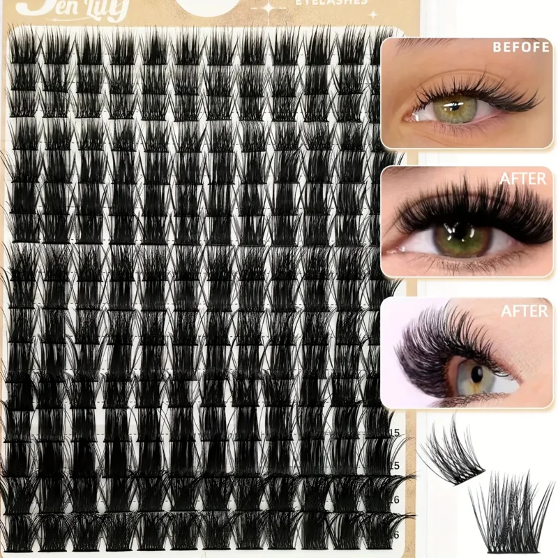 T50 個別まつげクラスターメイクアップツール/10-16mmミックス/メイクアップ用エクステンションキット、再利用可能、コスプレ、つけまつげデイリースタイル