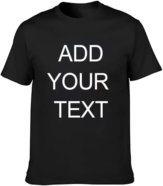 Custom4U Custom T Shirts for Men Women Engraved Text Message Personalized Tee Shirts Size S-6XL