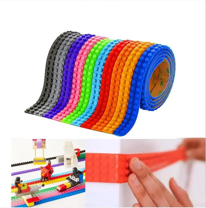 Blockband-Basisstreifen, zweireihig, 2*116 Punkte, 92 cm, beliebig zuschneidbar, kompatibel mit Lego DIY Bausteinen, kreatives Spielzeug in großen Mengen – Detail 4