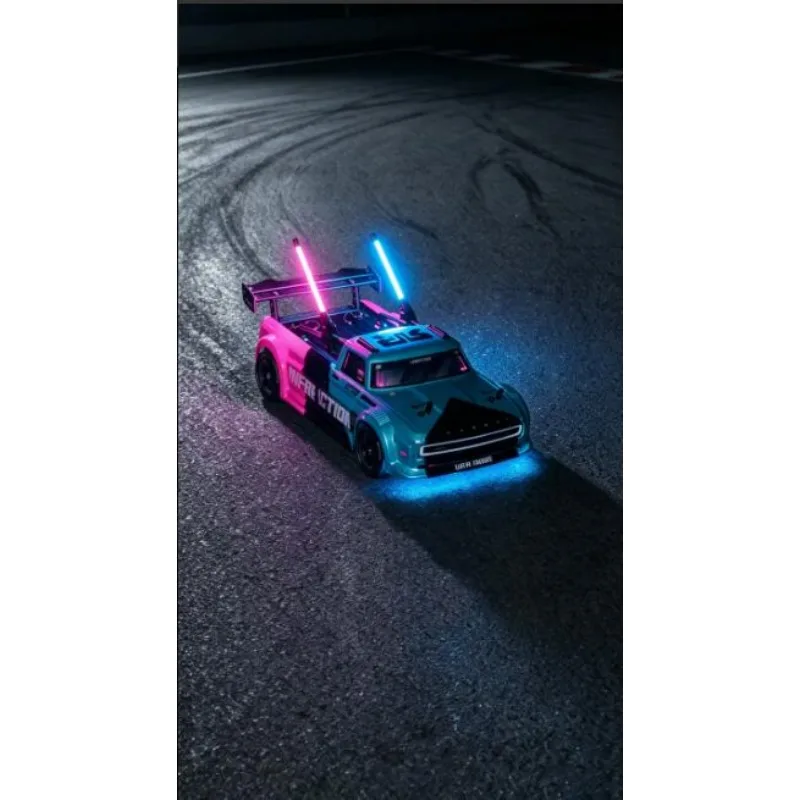 For 1:8 ARRMA Infraction Full Upgrade Set, Cockroach Light Sticks, Remote Multi-Mode Lights & 3mm Carbon Fiber Rear Wing