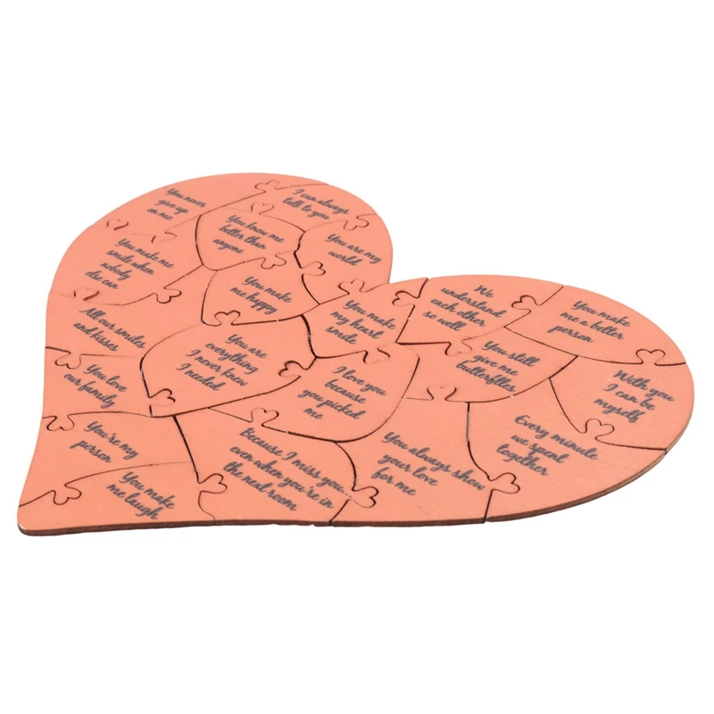 32 PCS Reasons Why Love You Wooden Heart Puzzle, As Shown Wooden Anniversary Love Puzzle Gifts For Wife, Husband, Girlfriend