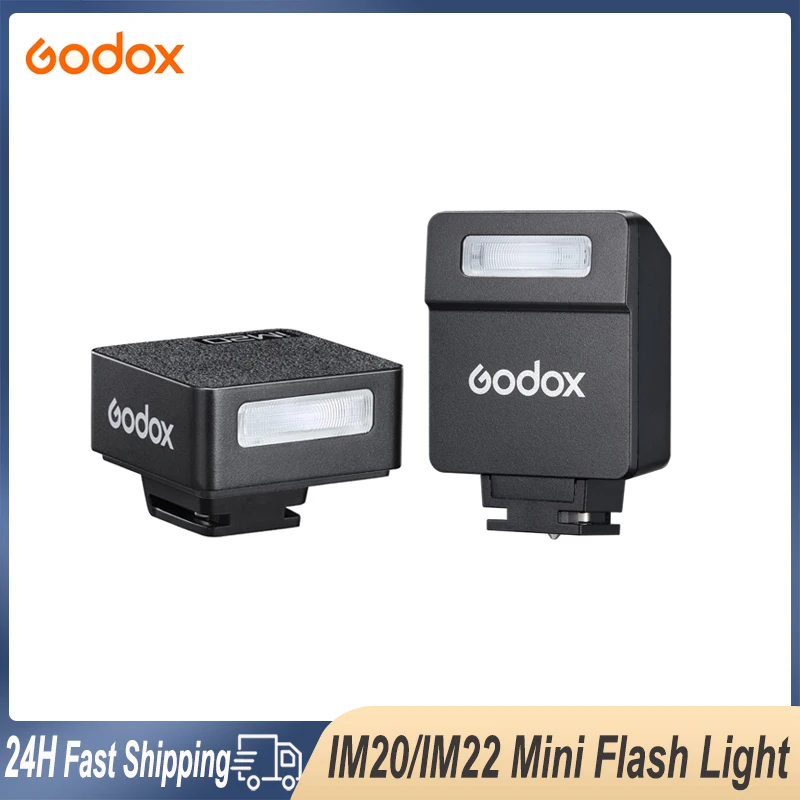 Godox iM20/iM22 Flash de cámara de bolsillo Speedlite con batería soporte de zapata para cámara Sony Canon Nikon Olympus disparo al aire libre