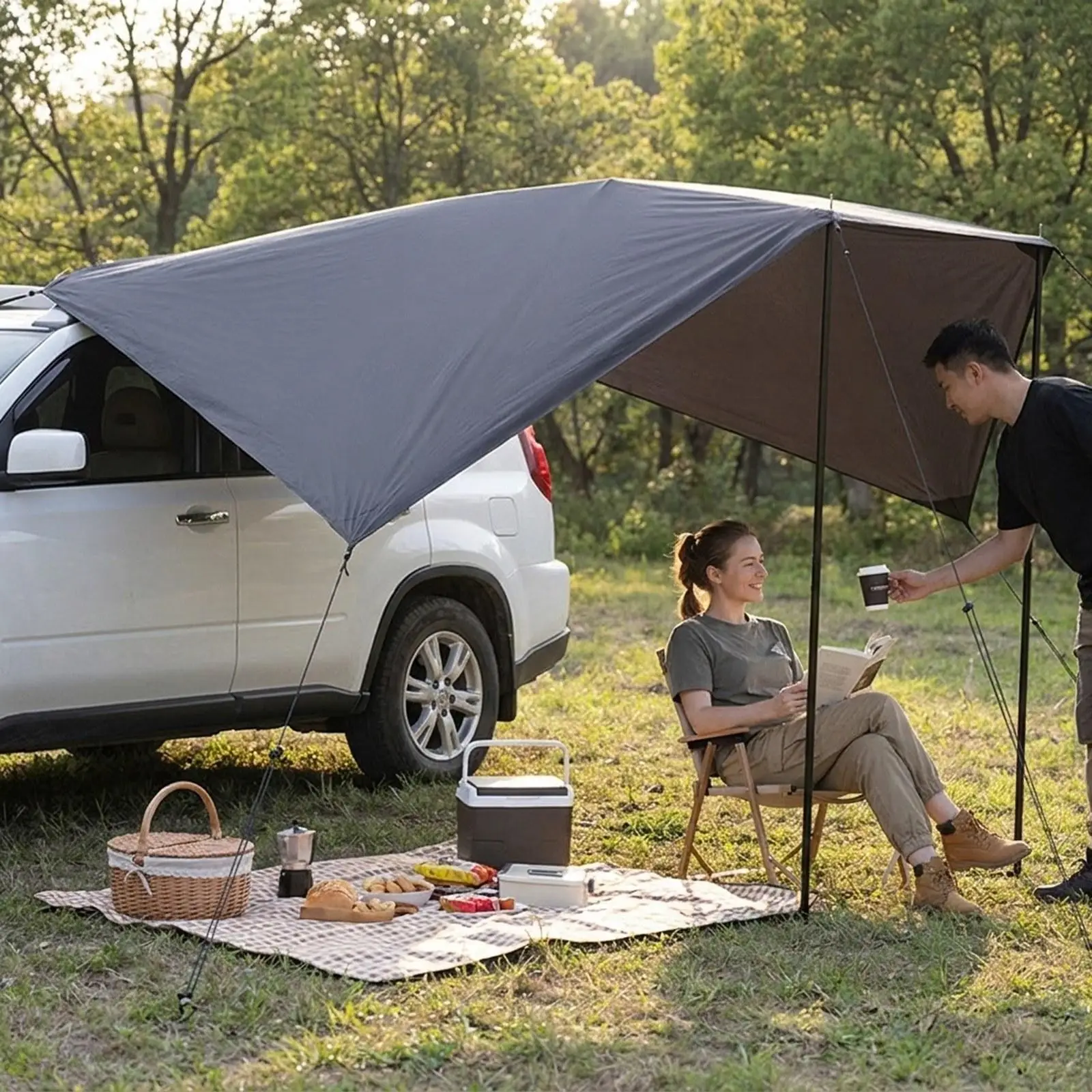 

SUV Side Awning Sun Protection Car Camping Tent Waterproof Outdoor Shade Shelter for Vehicle Travel Trips