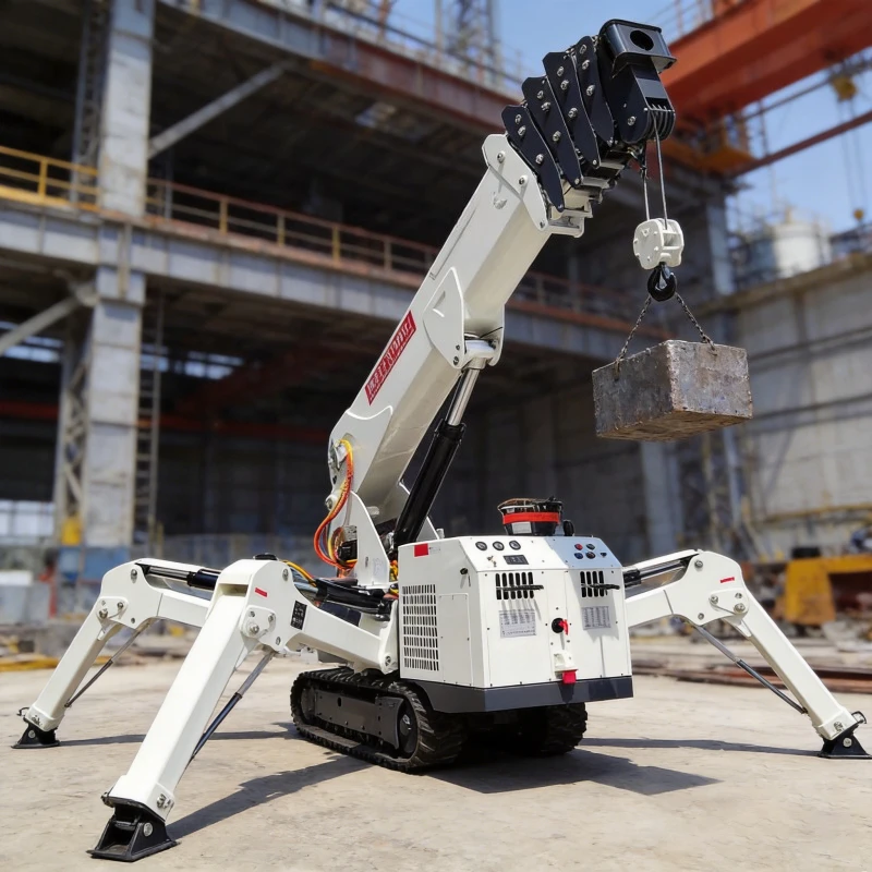 Designed for Bridge Girder Erection 3-16Ton Compact Spider Crane with High Torque Motor and 360 Degree Slewing