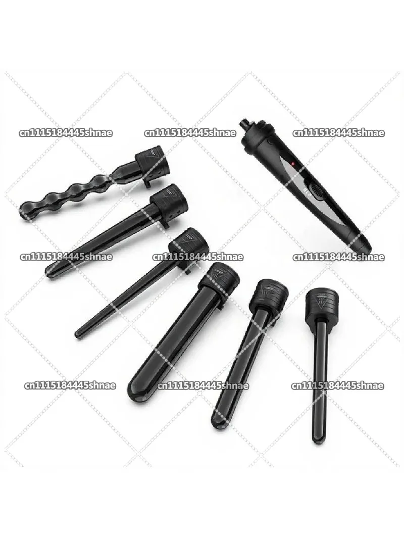 Suitable forProfessional  2 Temperature Settings   6 In 1   Interchangeable Curling Wand Set Hair Curler  Wand
