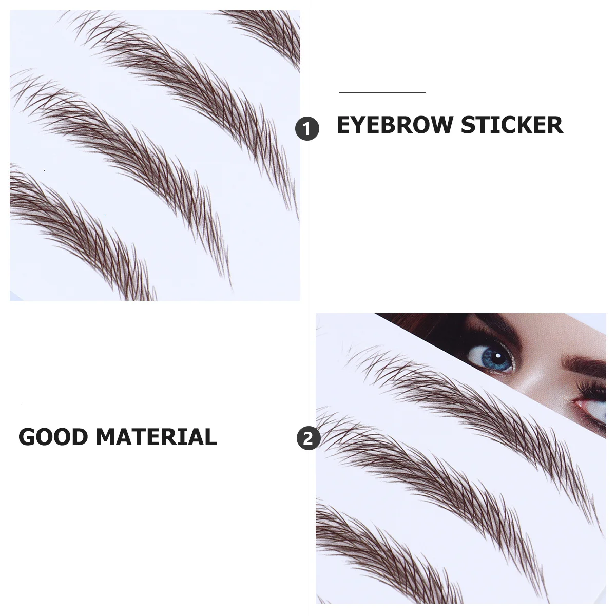 4 قطعة استنسل الحواجب 6d تشبه الشعر مقاوم للماء الحواجب الصناعية سهلة التطبيق وإزالة ملصقات الحاجب الحواجب الصناعية مستحضرات التجميل #4