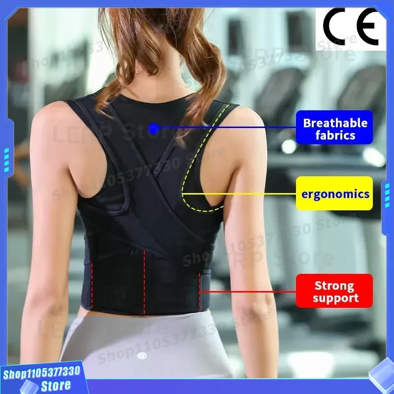 Adjustable Posture Corrector for Men and Women Upper Back Brace Clavicle Support Black Straightener Sports Safety Gear Men