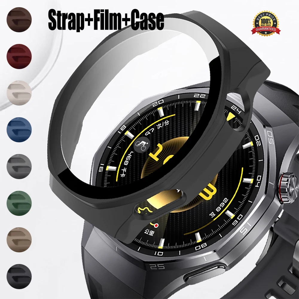 Silikonarmband+Schutzfolie+PC-Hülle für Huawei Watch GT6 Pro 46MM Displayschutzabdeckung Sportarmband für Huawei GT6Pro Correa