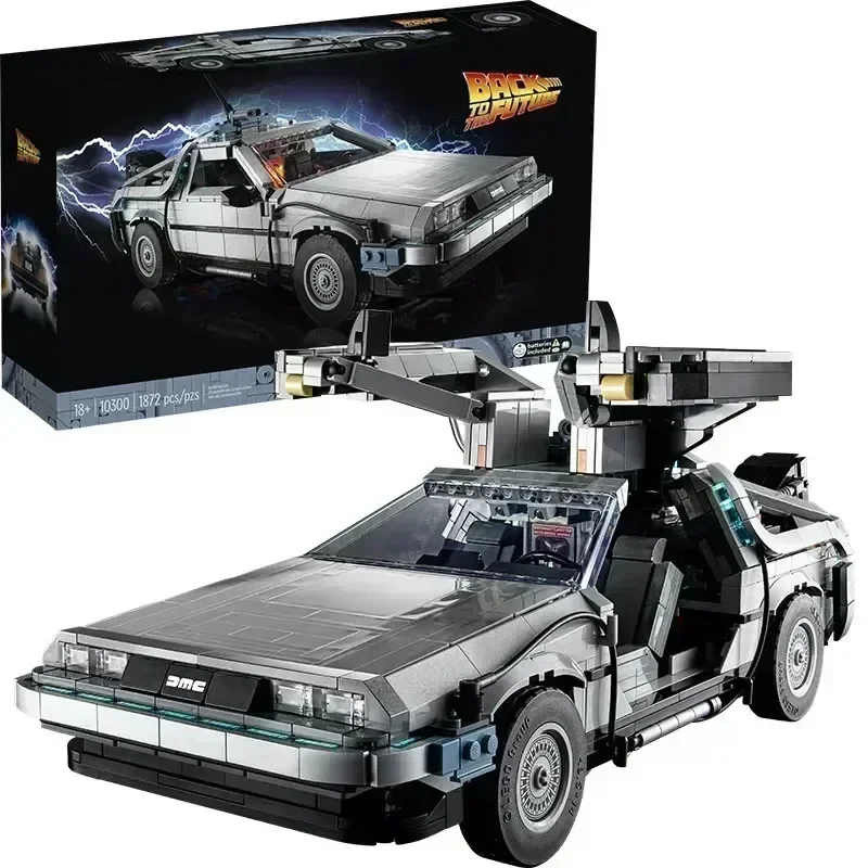 

DeLorean Back to the Future Time DMC-12 Машина Спортивный автомобиль Строительные блоки Подходит для кирпичей Игрушки для детей Рождественский подарочный набор10300