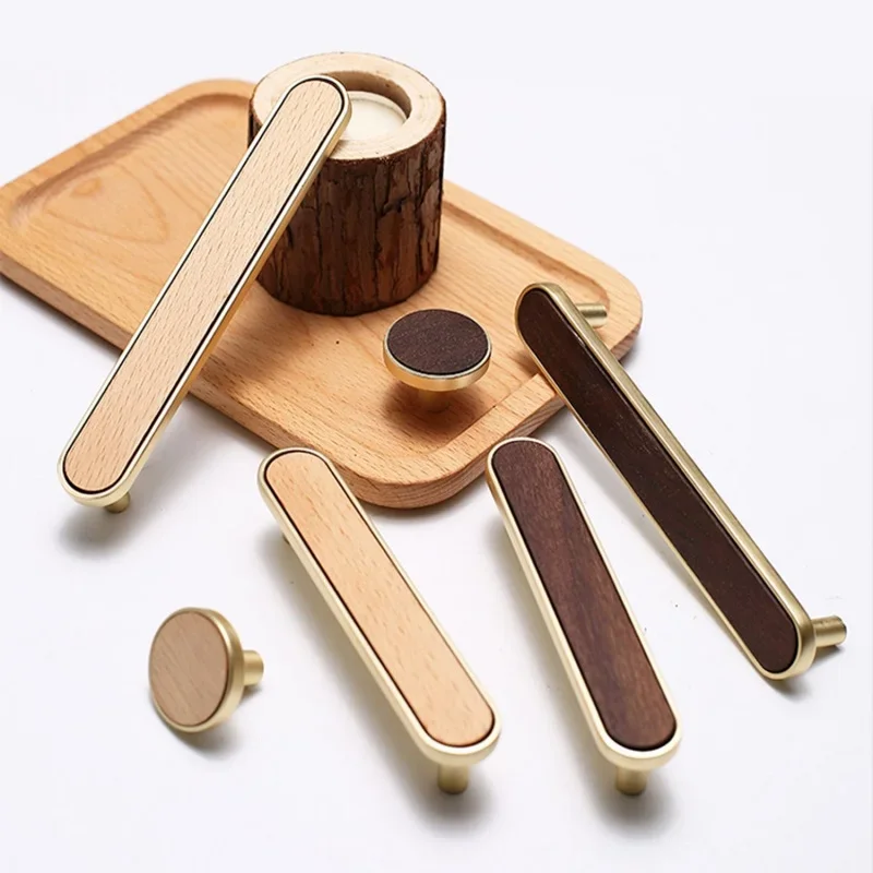 New Chinese Style Walnut Cabinet Door Handle Light Luxury Wardrobe Cabinet Door Handle Drawer Shoe Cabinet Furniture Handle