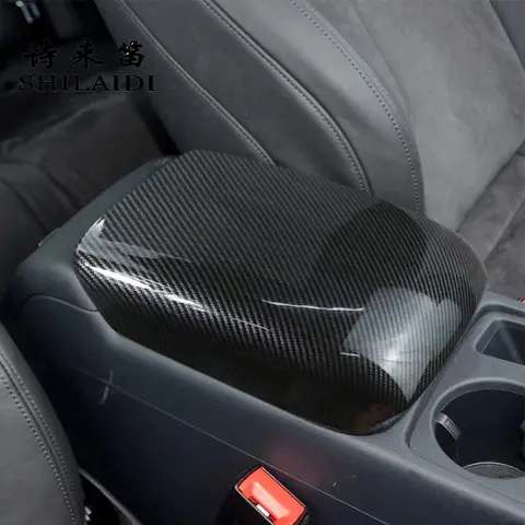 탄소 섬유 자동차 센터 콘솔 정리 팔걸이 상자 패널 장식 트림 스티커 커버, 아우디 A4 B8 S4 A5 S5 RS4 2009-2016