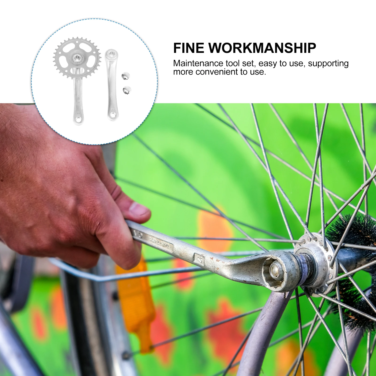 

Aluminum Alloy Single Bike Crankset Replacement Accessories Moderate Length Crank Arm Durable Fits Single Speeds