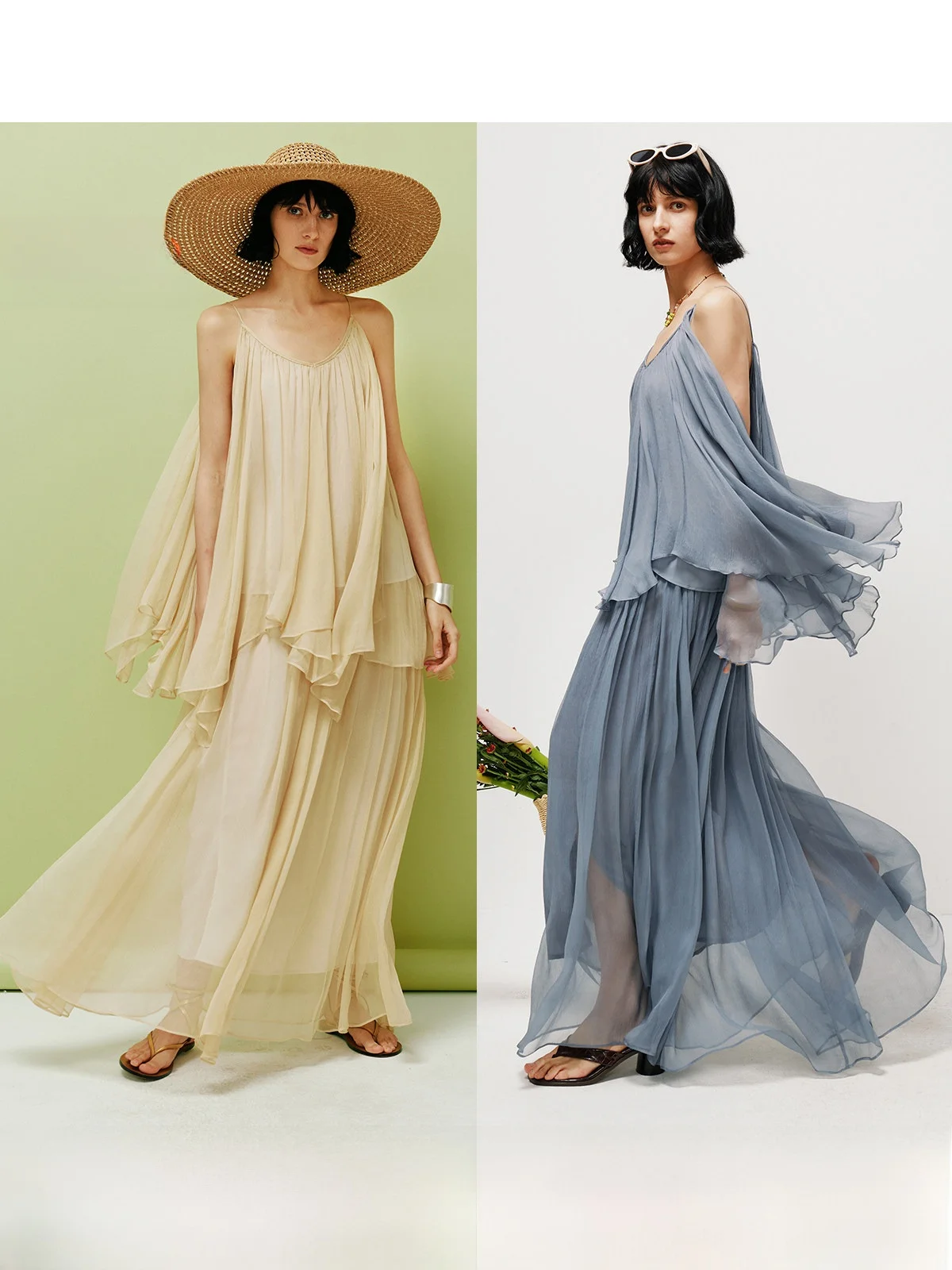 

Chilled Silk Set Strapless V-neck Tank Top And Elastic Waist Skirt Two-piece Set Spring Fashion Women's Uniform Casual Wear