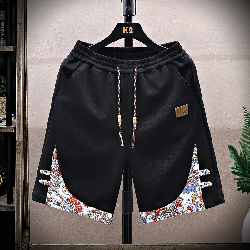 

Summer 2025 New Men's High Quality Printed Capris China-Chic Casual Loose Straight Shorts