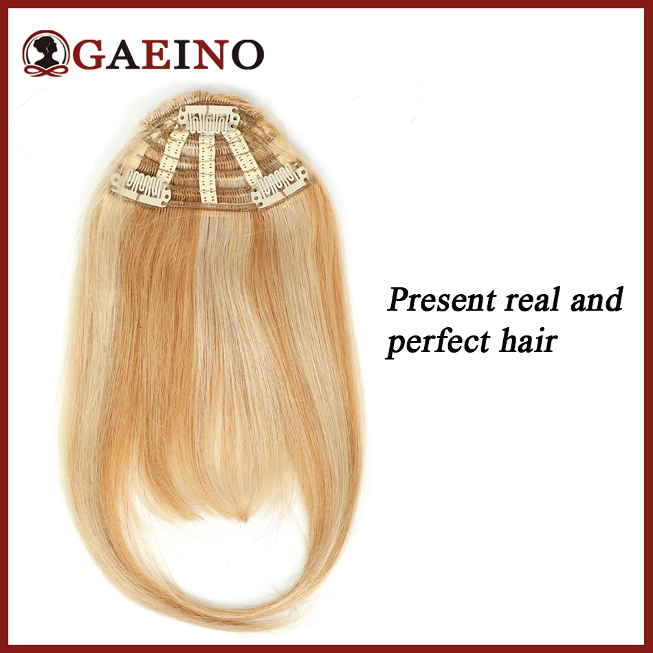 Clip In Bangs Human Hair With 3 Clips 4# Straight Clip On Natural Fringe Hair Bangs Brazilian Remy Hair Neat Bang Hairpieces