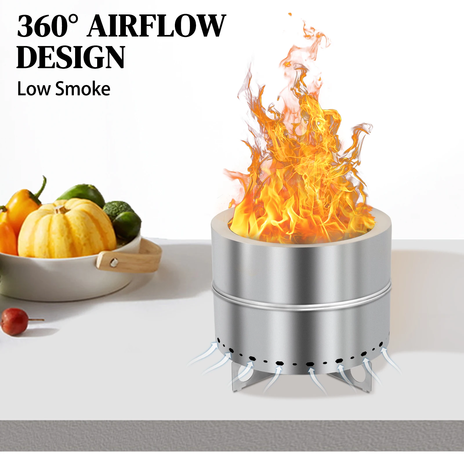 Gathering courtyard stove, portable outdoor stove, 360 ° heating