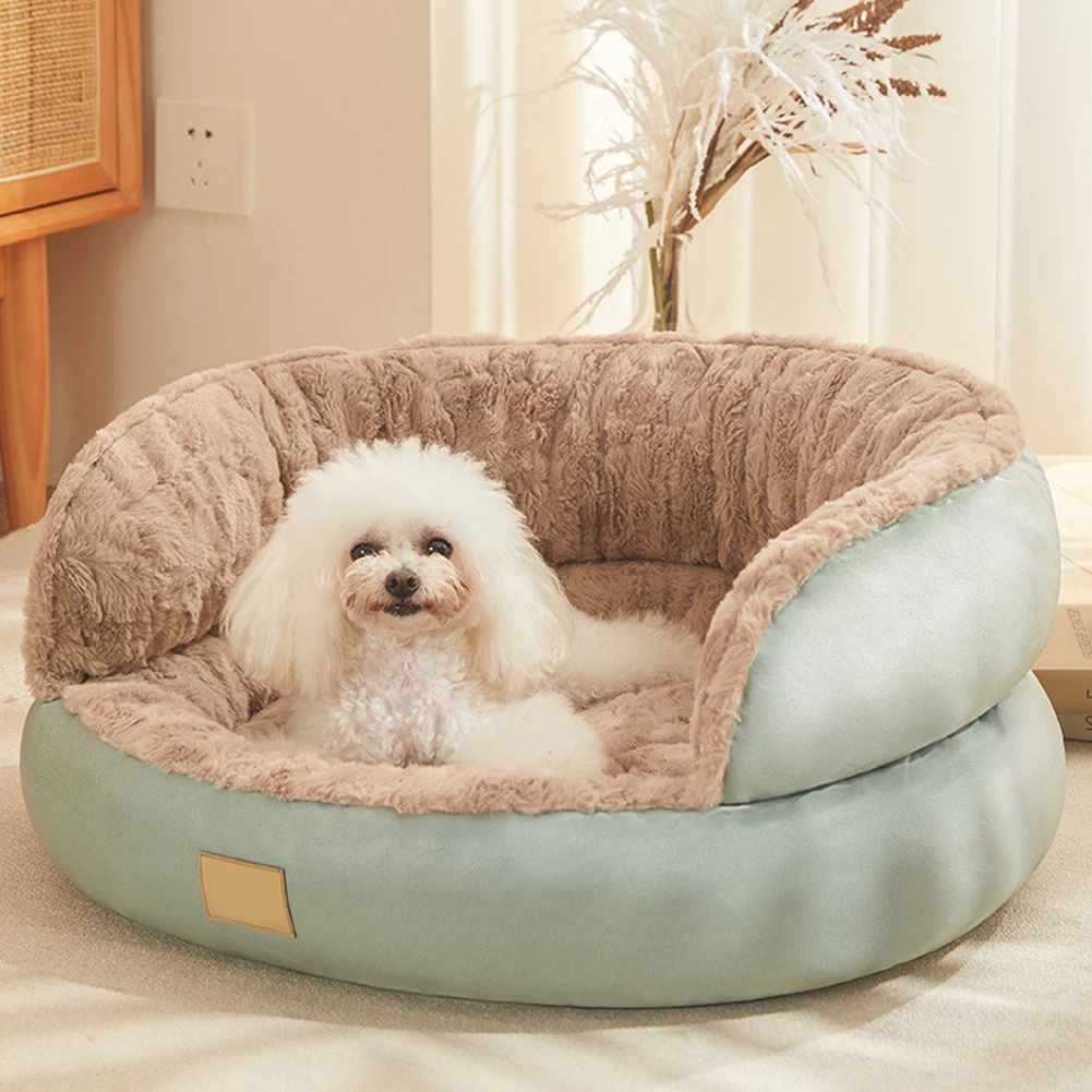 Round-Shape Plush Dog Cat Bed Sofa Small Anti Anxiety Cuddler Pet Nests For Small/Medium/Large Dog Cat