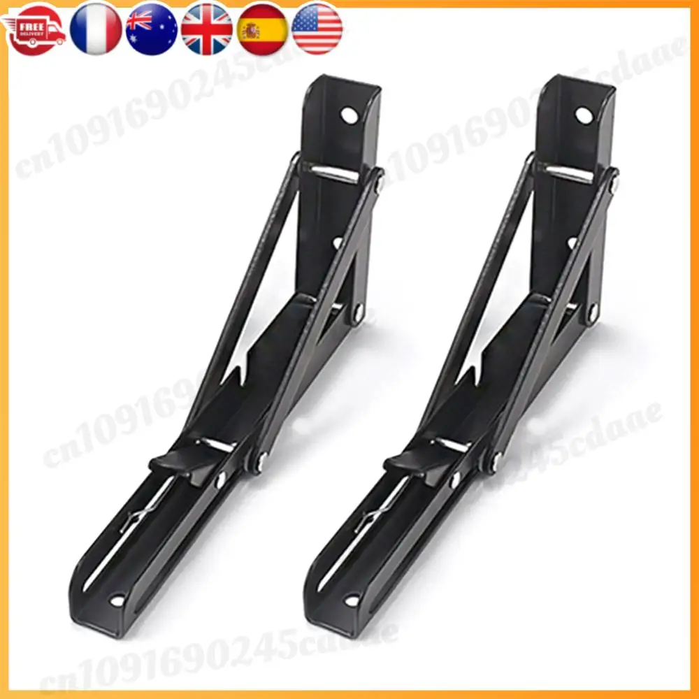 

2Pcs Folding Shelf Brackets Stainless Steel Collapsible Shelf Bracket Multi-Function Wall Mounted Shelf Bracket for Bench Table