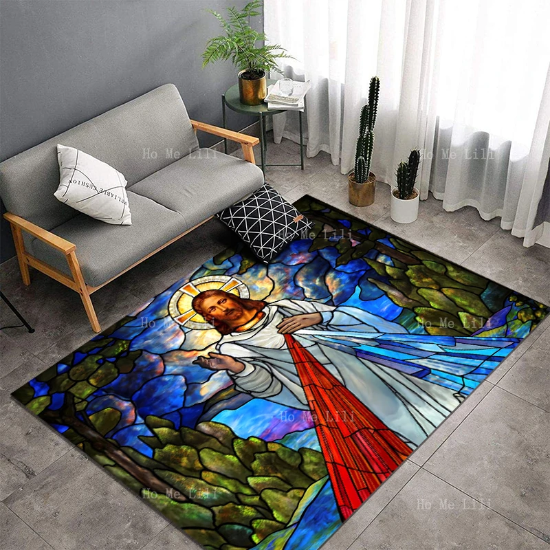 Holy Mercy Is The Roman Catholic Dedication To Jesus Christ By Ho Me Lili Floor Rug Room Decoration