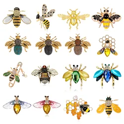 New Hot Selling Metal Rhinestone Decoration Creative Insect Animal Brooch Bee Design Women's Pin Accessories
