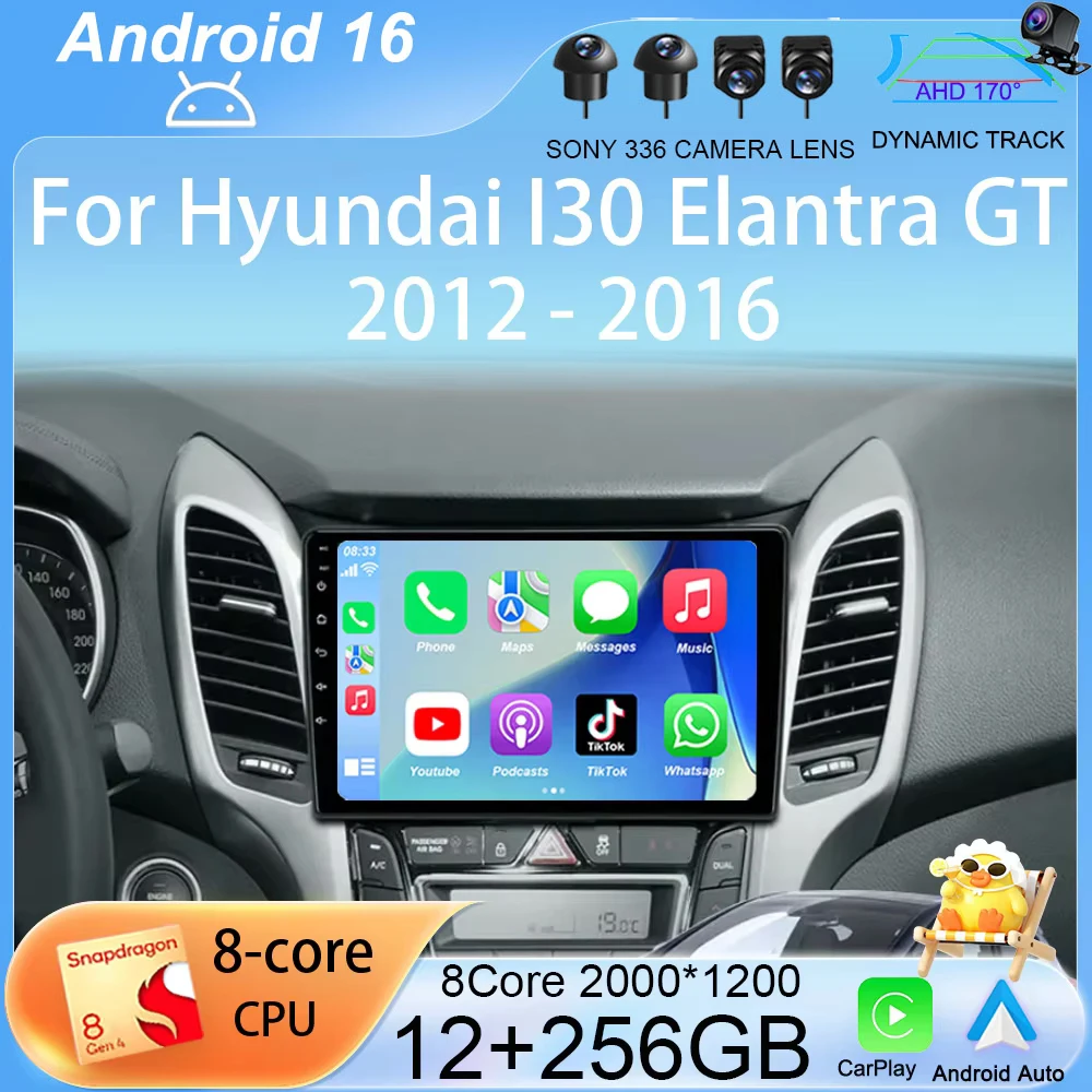 

Автомагнитола Android 16 с CarPlay для Hyundai I30 Elantra GT 2012-2016, GPS-навигация, мультимедийный проигрыватель, 4G, стереосистема