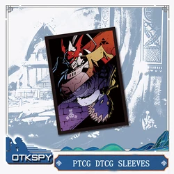 60PCS Game Digital Monster Card Sleeves Dukemon Beelzebumon Figures Cosplay  PTCG DTCG Trading Cards Laser Shine Protector Case