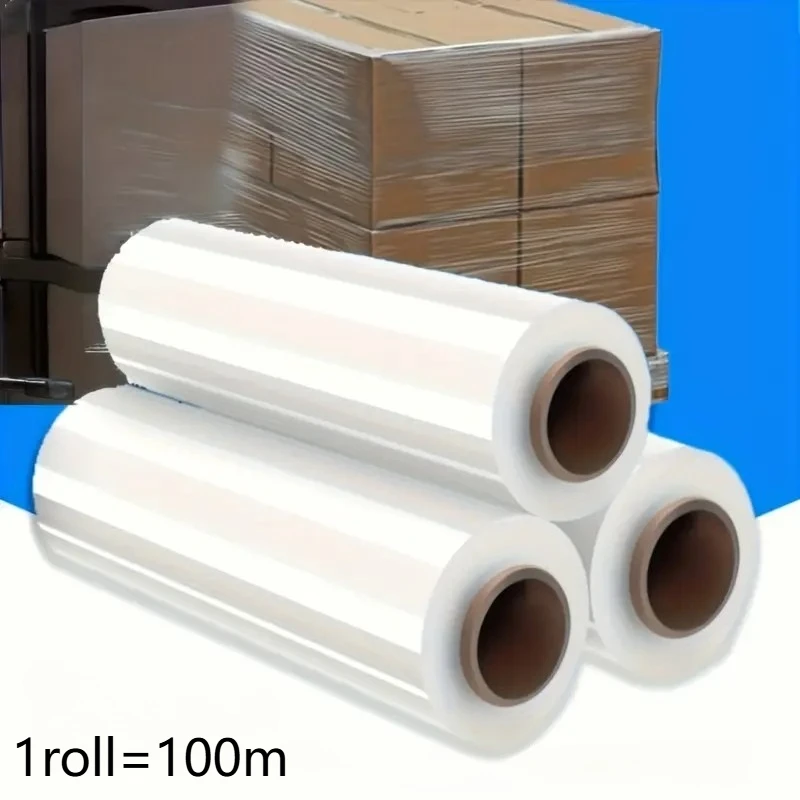 1/2pcs PE Stretch Film Roll, Heavy-Duty Transparent Wrap for Packaging, Industrial Preservation, Moving & Shipping