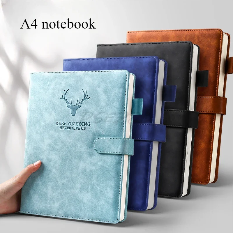 A4 Notebook Ultra-thick Thickened Notepad Business Soft Leather Work Meeting Record Book Office Diary Sketchbook Students Cute