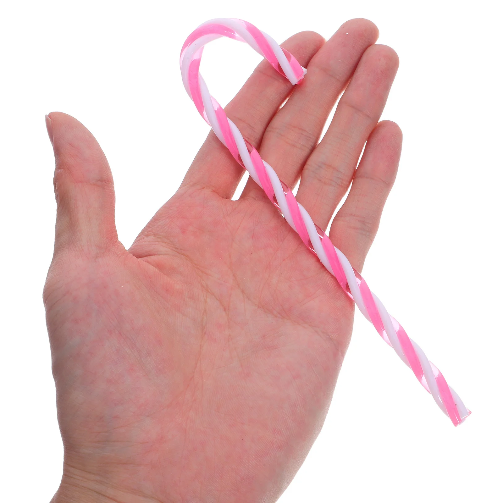 

12Pcs Christmas Tree Candy Cane Decorations Pink Twisted Crutch Spiral Swirl Hanging Ornaments Xmas Party Indoor Outdoor Decor