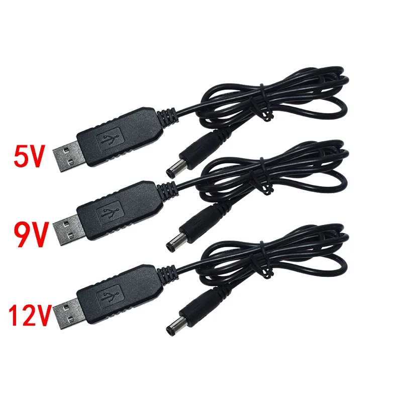 1-20pcs USB power boost line DC 5V to DC 9V / 12V Step UP Module USB Converter Adapter Cable 2.1x5.5mm Plug