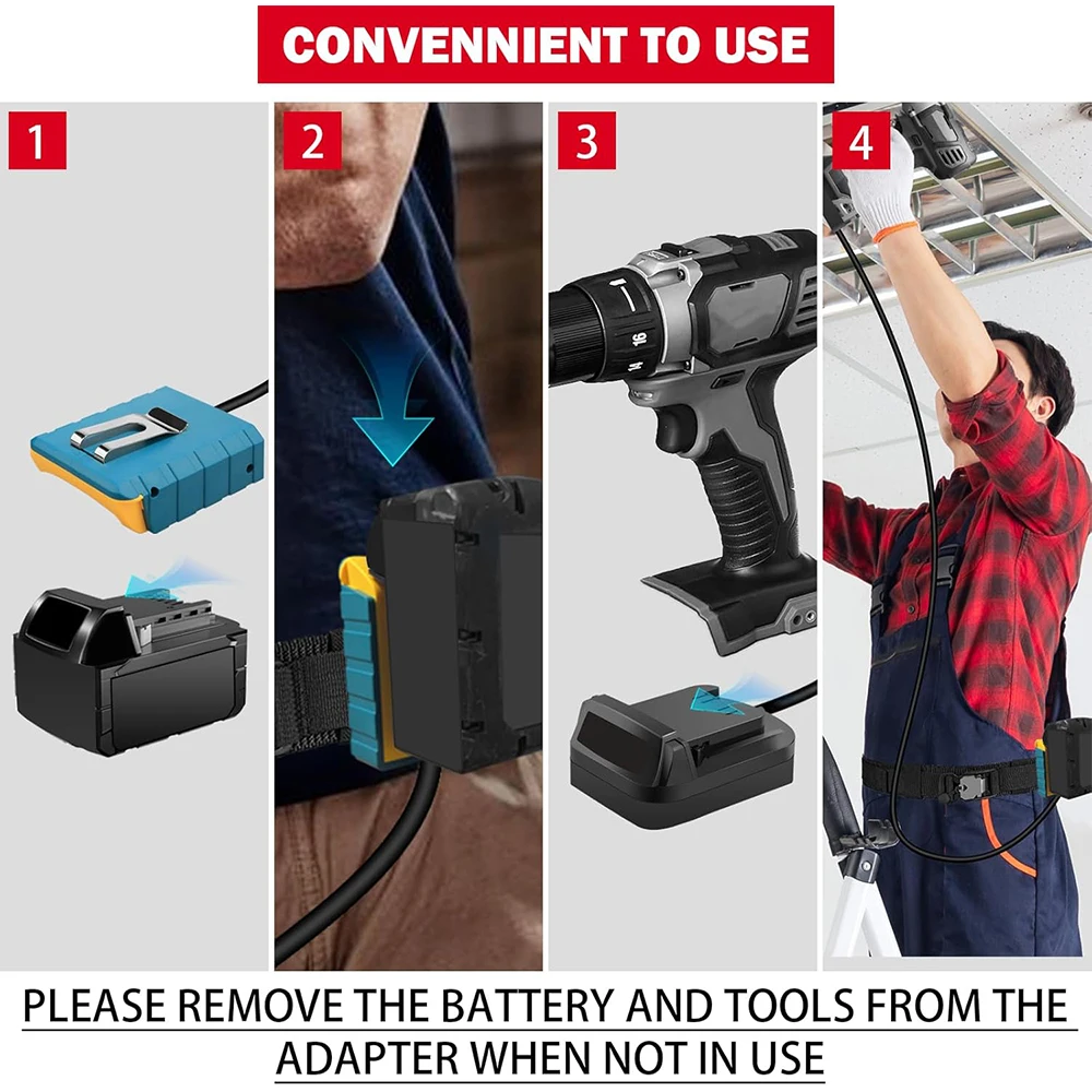 

For Makita/Bosch /Milwaukee/DeWalt 18v lithium Batteries and tools Battery Extension Cord Hot EU plug Tool Suitable