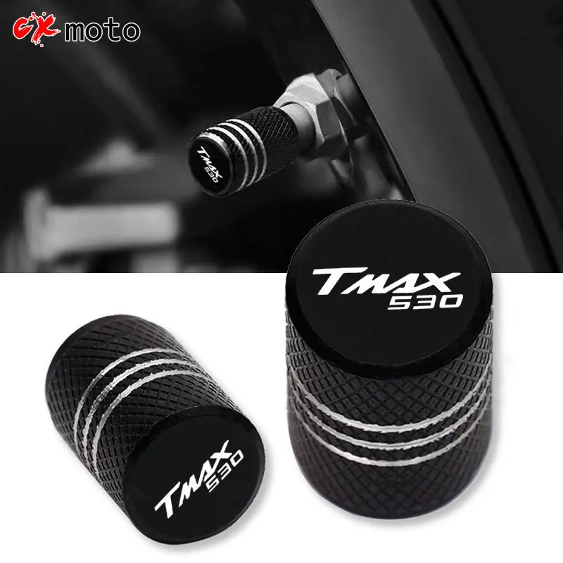 For YAHAMA TMAX TMAX530 530 Motorcycle Accessories Couple Aluminum Vehicle Wheel Tire Valve Stem Caps Covers Universal With Logo