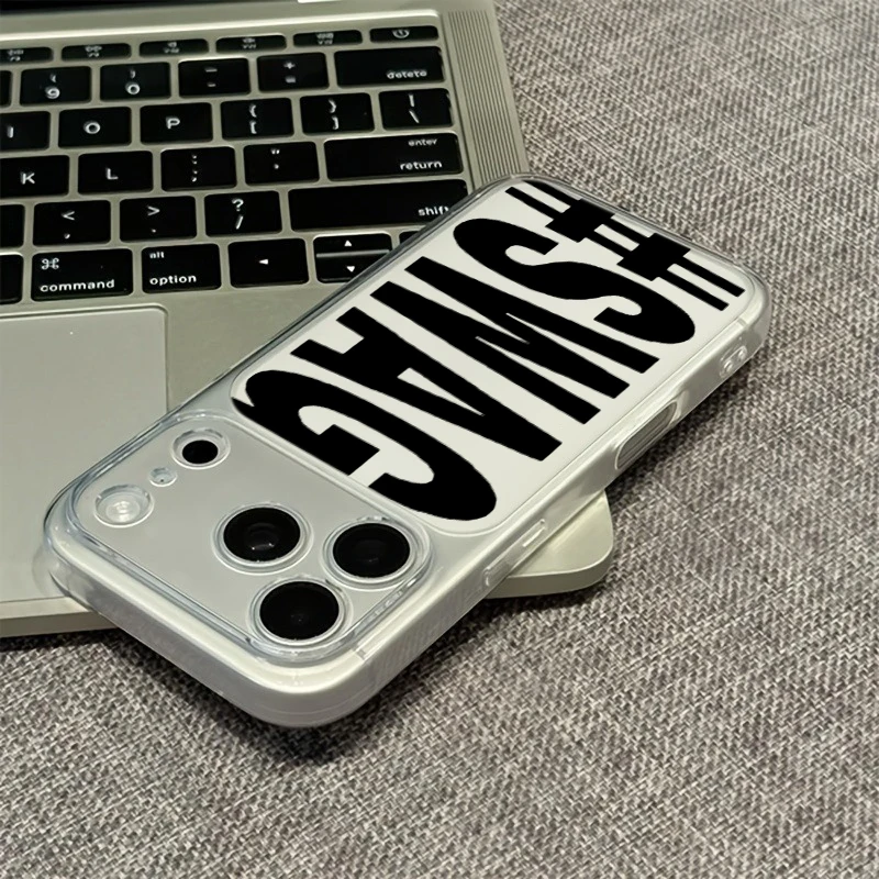 Hot Pink Black SWAG Letter Clear Phone Case for iPhone 17 16 Plus 15 Pro 14 13 12 11 Pro Max X XS XR 7 8 SE TPU Protection Cover - view 4