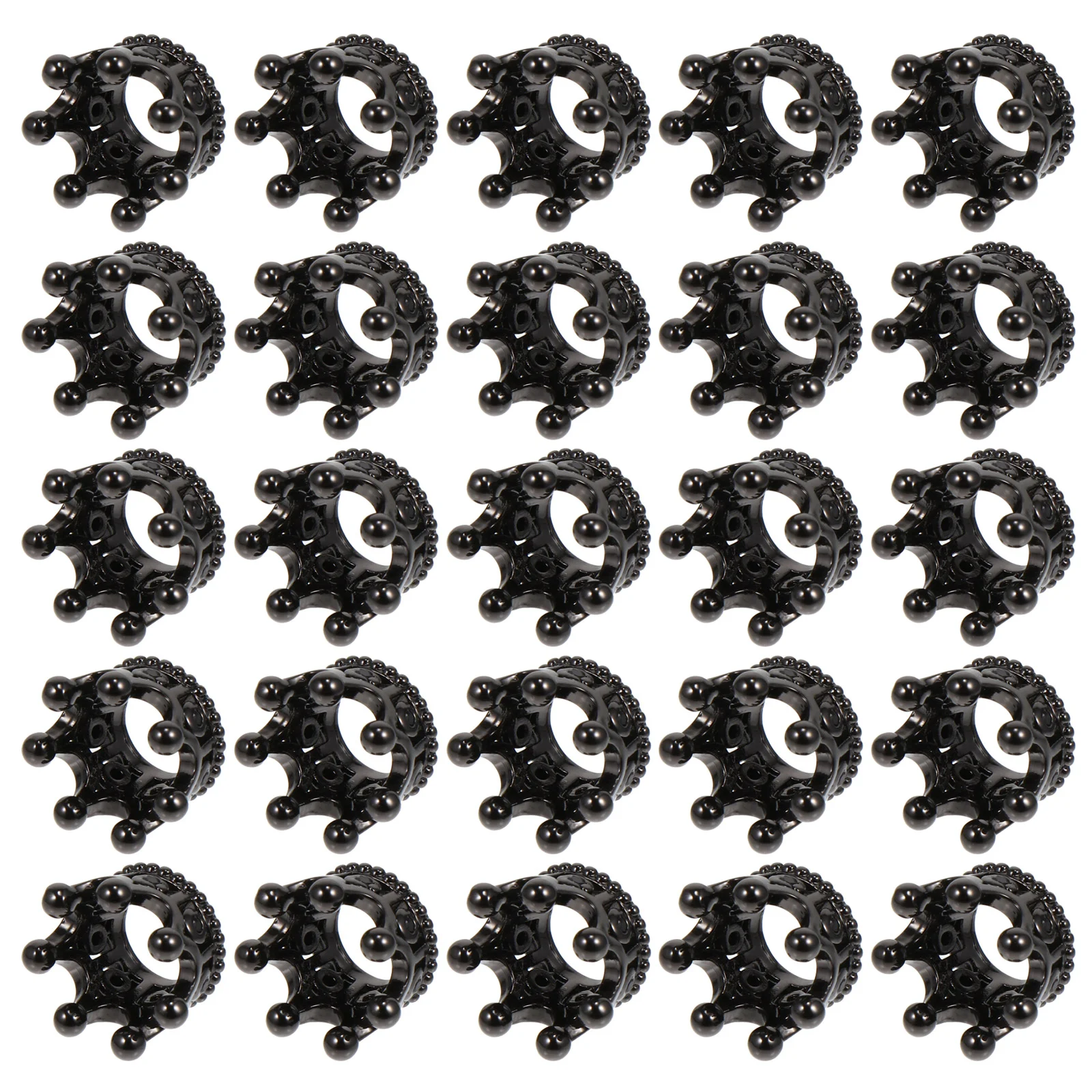 20 Pcs Copper Mini Crown Zircon Adornments Black AA Kids' Craft Jewelry Necklace Pendant Earring Handmade Accessories