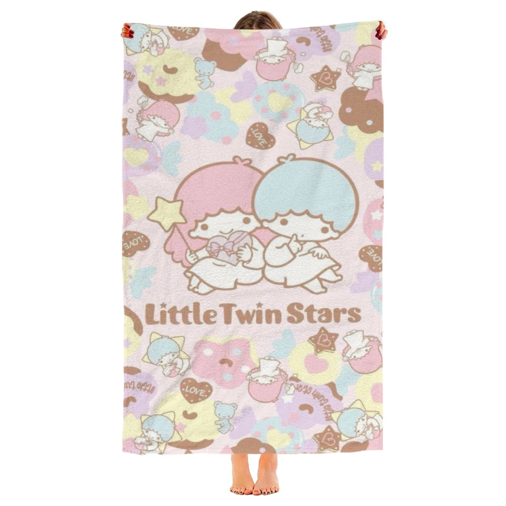 Cute Anime Sanrio Hello Kitty Kawaii Beach Towel  Poncho Bathing Towels Cover-ups Quick Dry Sand Free Yoga Spa Gym Pool