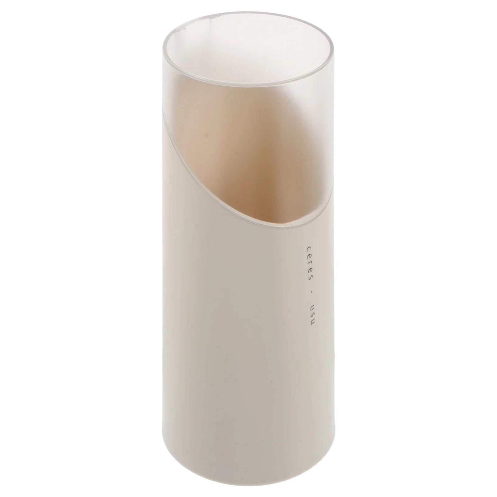 

Covered Makeup Brush Organizer for Vanity Neat Storage Solution Keeps Tools Gift for Women Modern Aesthetic Bathroom