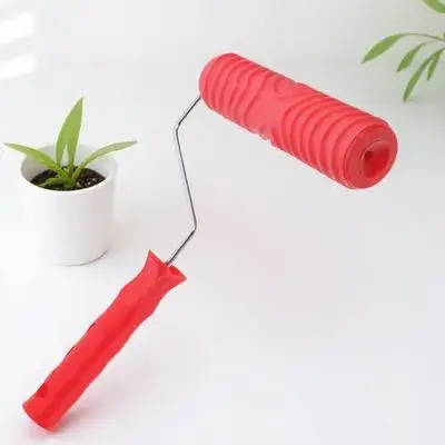 

Premium Rubber Durable Wear-Resistant Handle Embossing Texture Wall Art Diy Decor Paint Roller For Wall Ceiling Cabinet Reusable