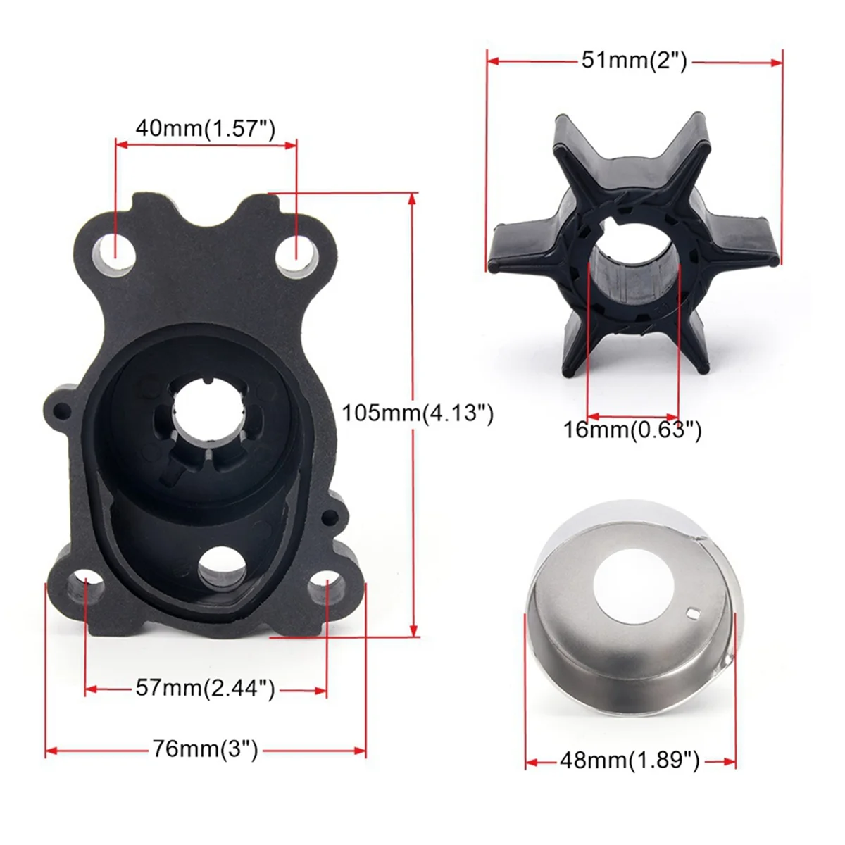 

Popular_66T-W0078-01-00 Marine Water Pump Impeller Repair Kit for Yamaha 25